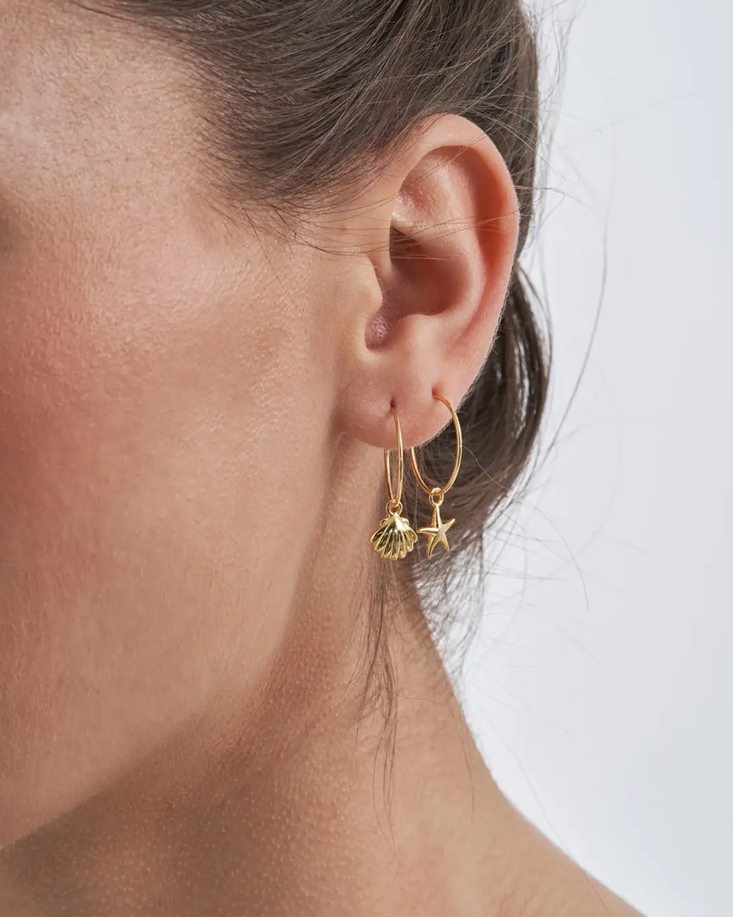 Bijou Brigitte Ohrringe Gold|Creolen>Creolen-Set - Beach Shells gold