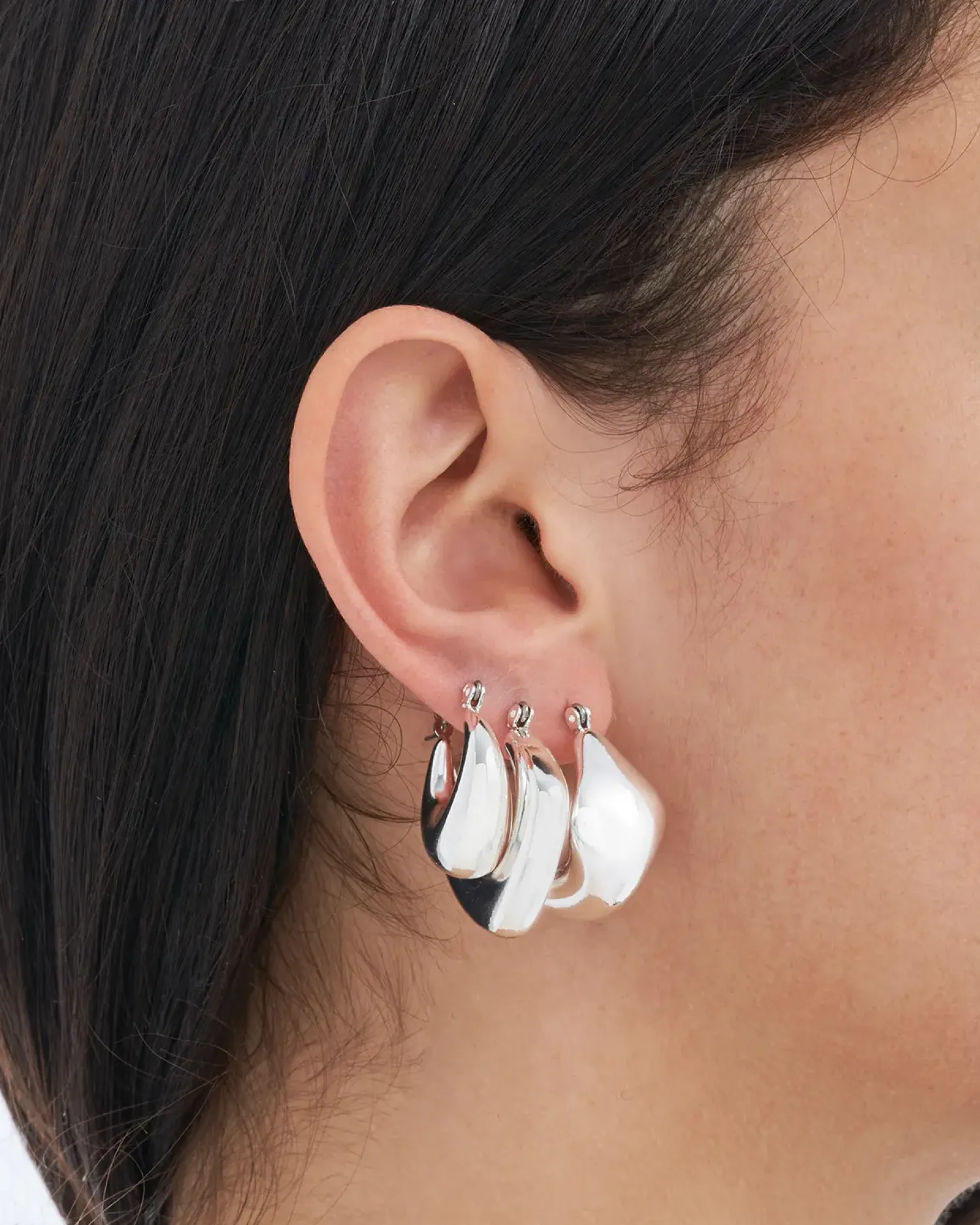 Bijou Brigitte Creolen|Basics>Creolen-Set - Chunky Trio silber