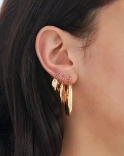 Bijou Brigitte Creolen|Chunky Hoops>Creolen-Set - Classic gold