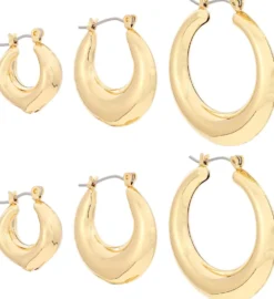 Bijou Brigitte Creolen|Chunky Hoops>Creolen-Set - Classic gold