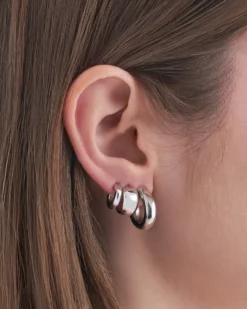 Bijou Brigitte Creolen|Chunky Hoops>Creolen-Set - Classic Silver silber