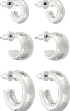 Bijou Brigitte Creolen|Chunky Hoops>Creolen-Set - Classic Silver silber