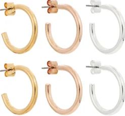 Bijou Brigitte Creolen|Ohrringe Gold>Creolen-Set - Classic Trio gold, roségold, silber