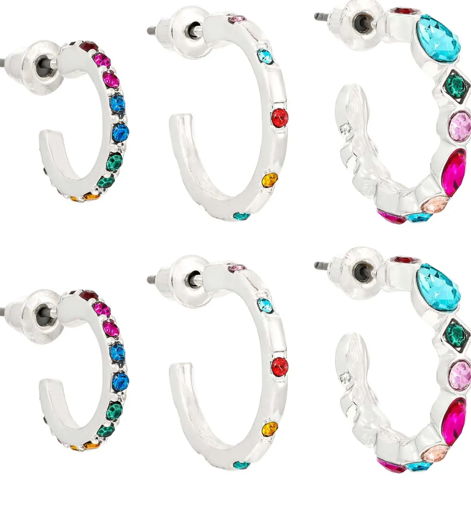 Bijou Brigitte Creolen|Bunter Schmuck>Creolen-Set - Colorful Sparkle mehrfarbig