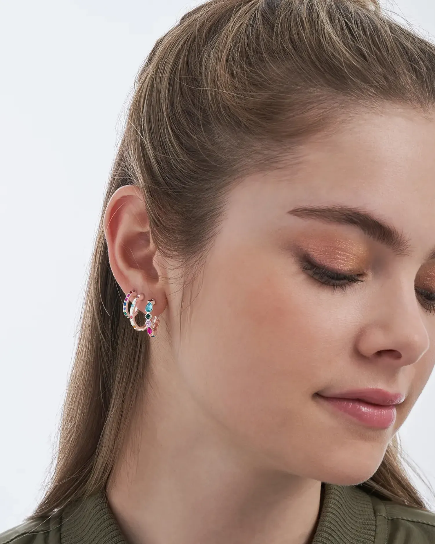 Bijou Brigitte Creolen|Bunter Schmuck>Creolen-Set - Colorful Sparkle mehrfarbig
