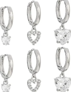 Bijou Brigitte Creolen|Für Bestimmte Personen>Creolen-Set - Cute Hearts silber