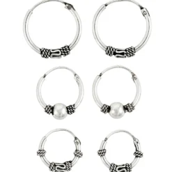 Bijou Brigitte Creolen|Ohrringe 925Er Silber>Creolen-Set - Ethno Silver silber