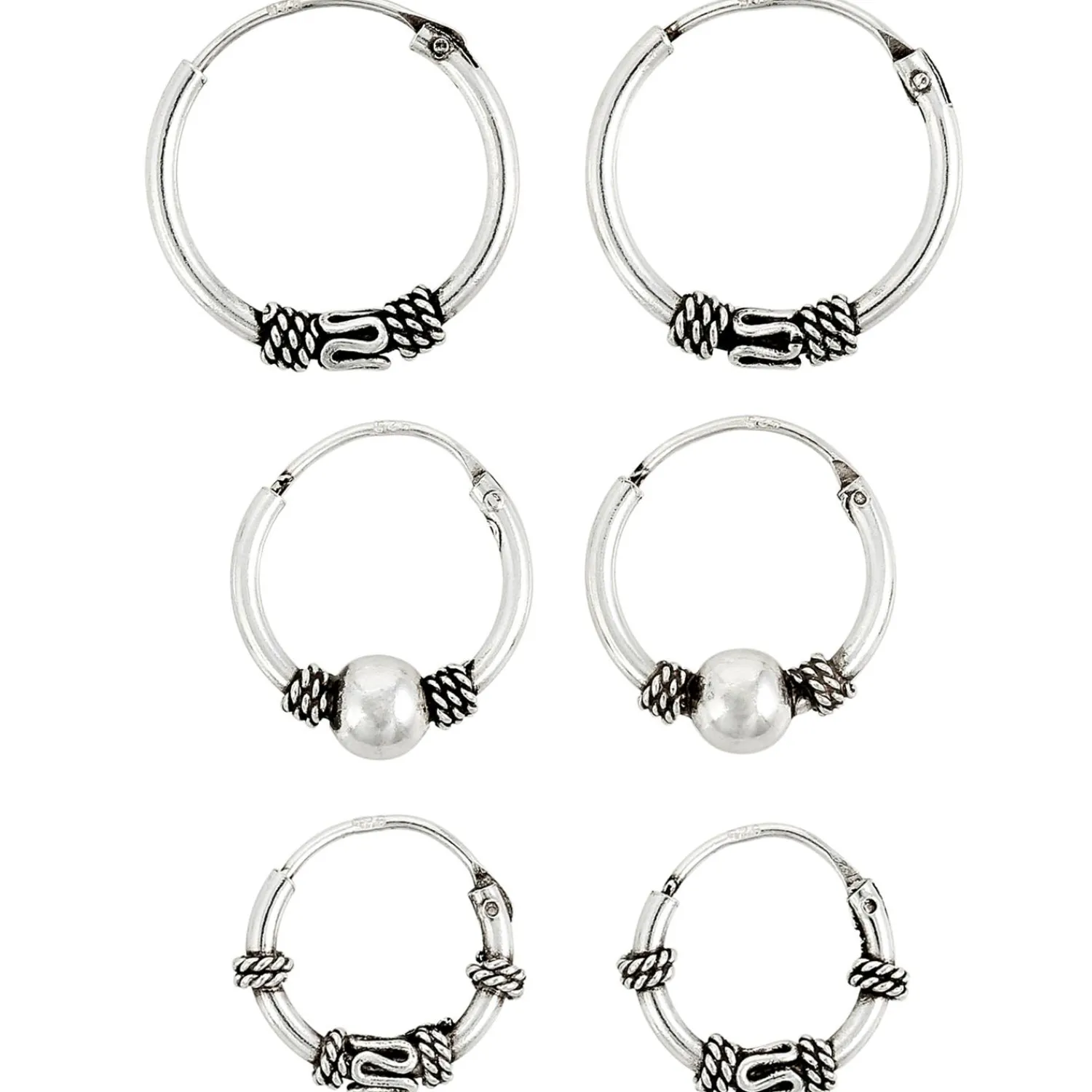 Bijou Brigitte Creolen|Ohrringe 925Er Silber>Creolen-Set - Ethno Silver silber