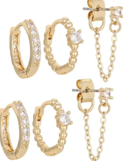 Bijou Brigitte Creolen|Ohrringe Gold>Creolen-Set - Glamorous gold