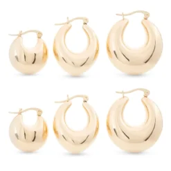 Bijou Brigitte Creolen|Ohrringe Gold>Creolen-Set - en Dome gold