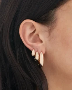 Bijou Brigitte Creolen|Chunky Hoops>Creolen-Set - en Shine gold