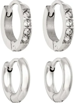 Bijou Brigitte Creolen|Herrenohrringe>Creolen-Set - Micro Steel silber