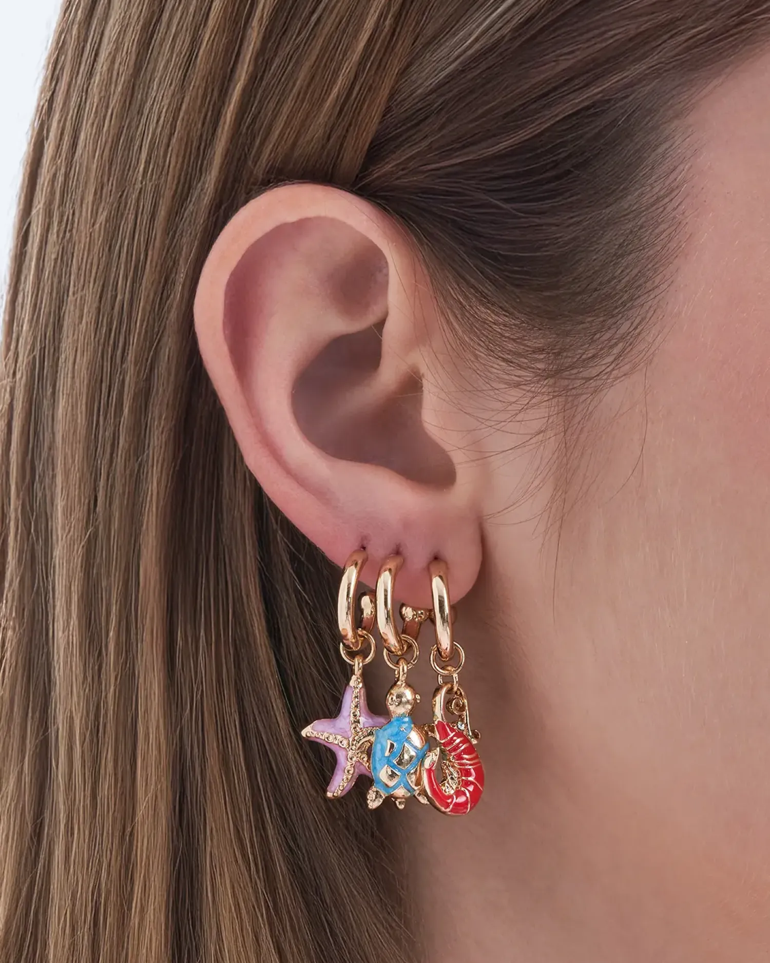 Bijou Brigitte Creolen|Ohrringe Gold>Creolen-Set - Ocean Trio gold, mehrfarbig