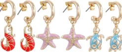 Bijou Brigitte Creolen|Ohrringe Gold>Creolen-Set - Ocean Trio gold, mehrfarbig
