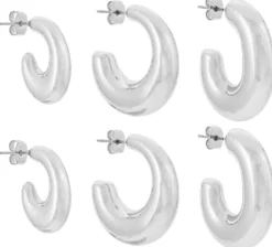 Bijou Brigitte Creolen|Basics>Creolen-Set - Radiant Silver silber