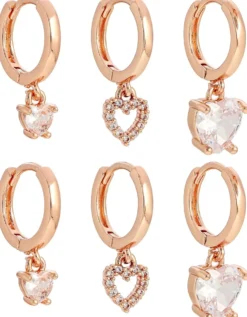 Bijou Brigitte Creolen|Für Bestimmte Personen>Creolen-Set - Rose Hearts roségold