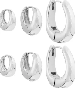 Bijou Brigitte Creolen|Basics>Creolen-Set - Silver Shine silber