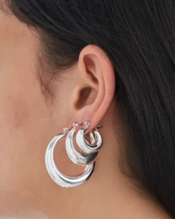 Bijou Brigitte Creolen|Chunky Hoops>Creolen-Set - Silver Trio silber