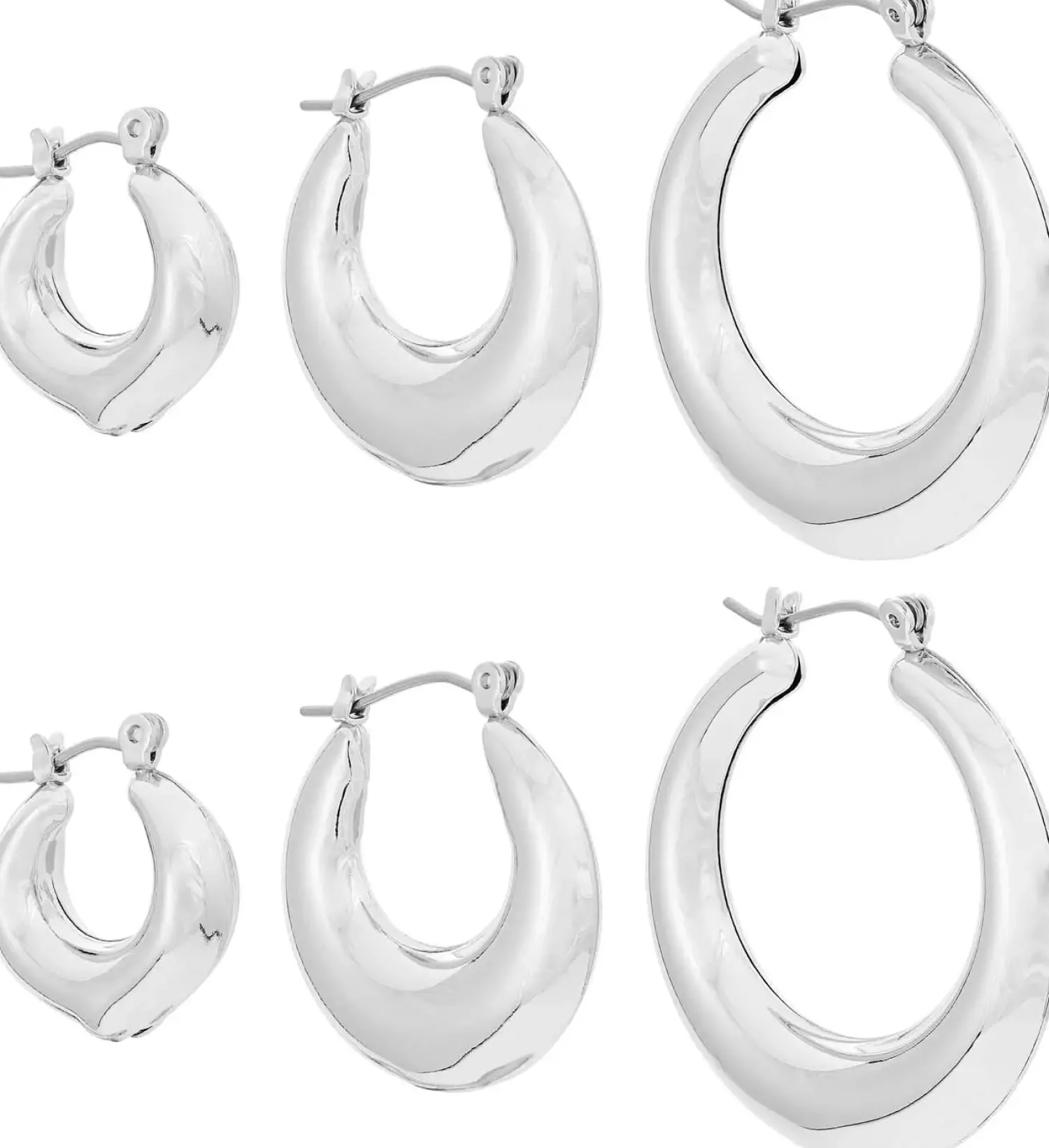 Bijou Brigitte Creolen|Chunky Hoops>Creolen-Set - Silver Trio silber