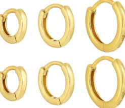 Bijou Brigitte Ohrringe Gold|Creolen>Creolen-Set - Slim gold