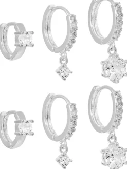 Bijou Brigitte Creolen|Basics>Creolen-Set - Sparkling Bliss silber