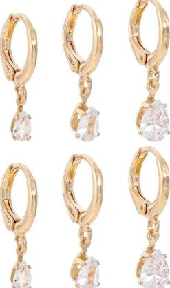 Bijou Brigitte Creolen|Ohrringe Gold>Creolen-Set - Sparkling Trio gold