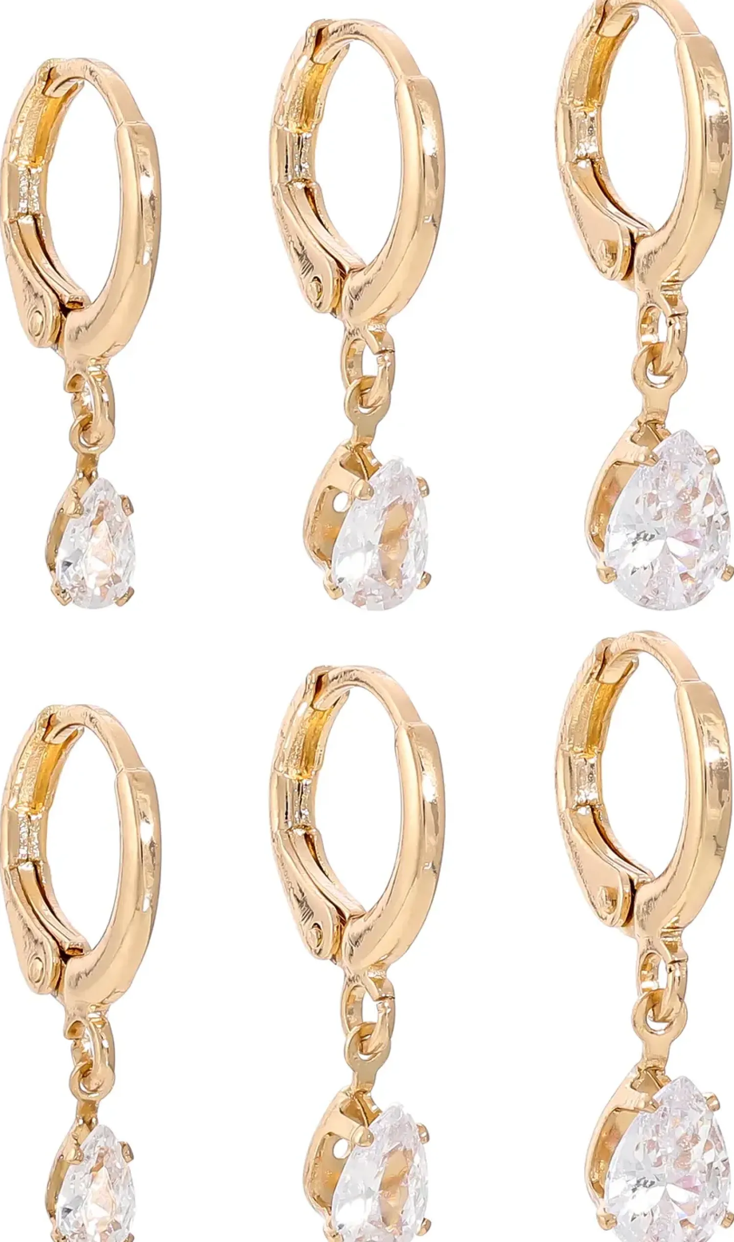 Bijou Brigitte Creolen|Ohrringe Gold>Creolen-Set - Sparkling Trio gold