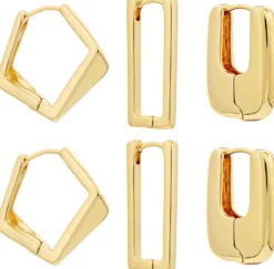 Bijou Brigitte Creolen|Ohrringe Gold>Creolen-Set - Square Basics gold