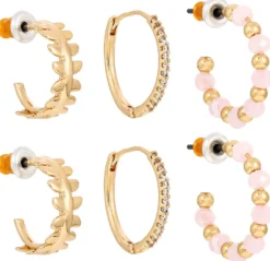 Bijou Brigitte Creolen|Ohrringe Gold>Creolen-Set - Warm Trio gold