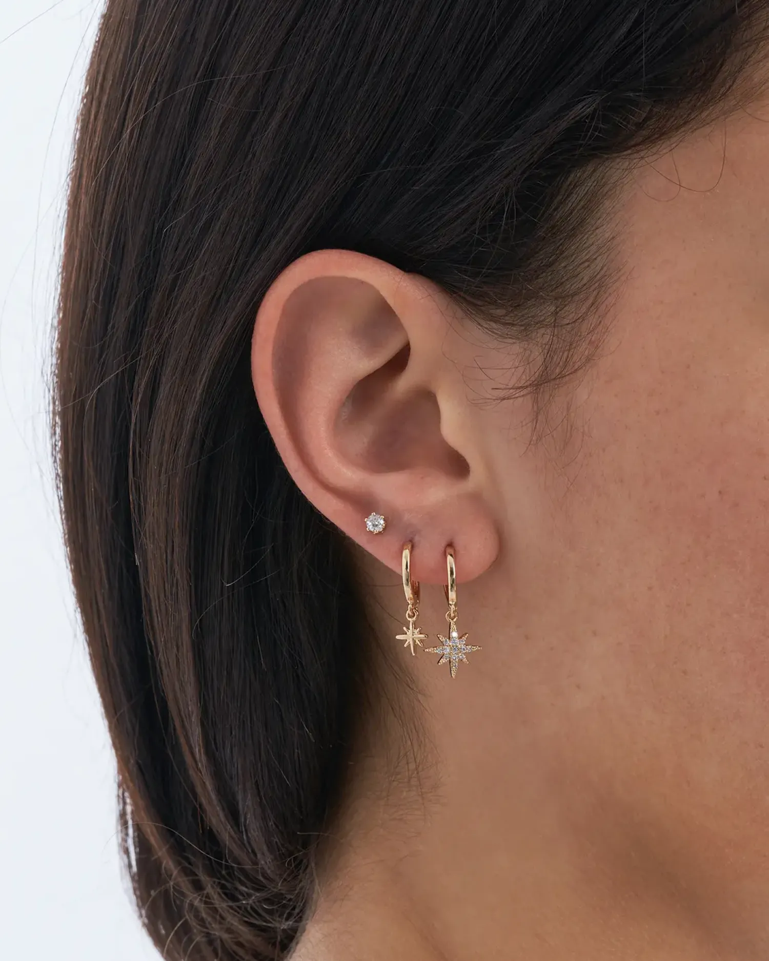 Bijou Brigitte Creolen|Ohrringe Gold>Creolen-Set - Wonderful Stars gold