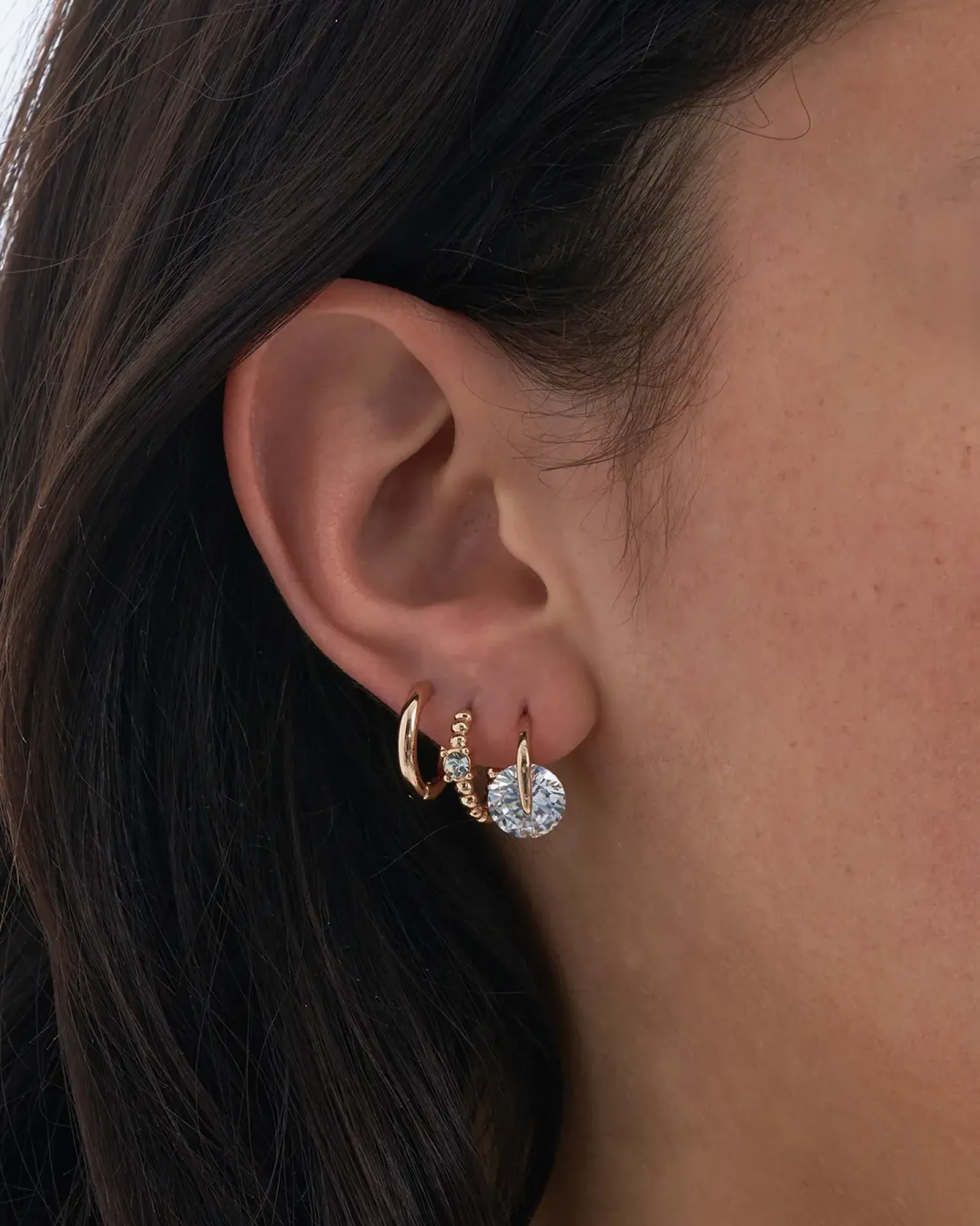 Bijou Brigitte Creolen|Ohrringe Gold>Creolen-Set - Zirkonia Bling gold