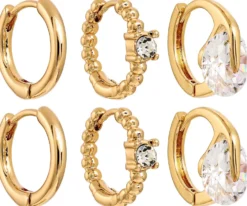Bijou Brigitte Creolen|Ohrringe Gold>Creolen-Set - Zirkonia Bling gold
