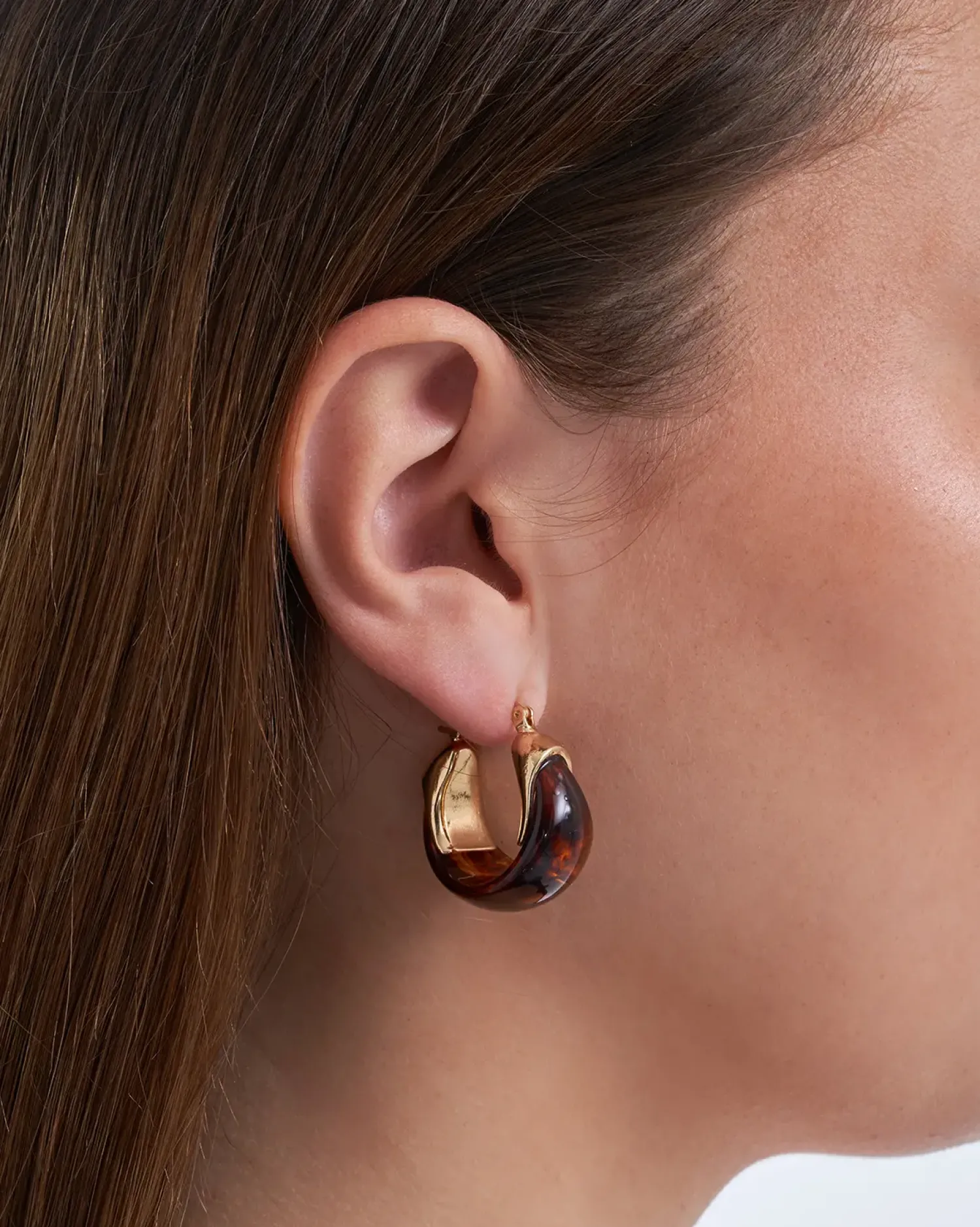 Bijou Brigitte Creolen|Ohrringe Gold>Creolen - Shiny Brown braun, gold