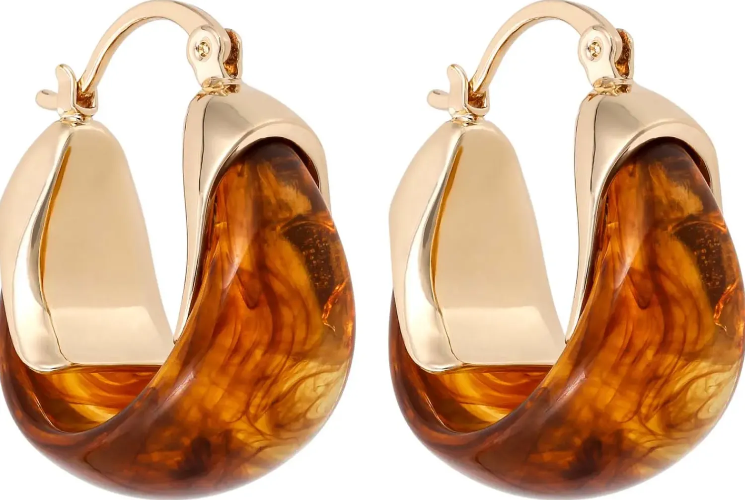 Bijou Brigitte Creolen|Ohrringe Gold>Creolen - Shiny Brown braun, gold