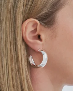 Bijou Brigitte Creolen|Chunky Hoops>Creolen - Silver Glow silber