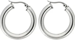 Bijou Brigitte Creolen|Edelstahlohrringe>Creolen - Silver Stich silber
