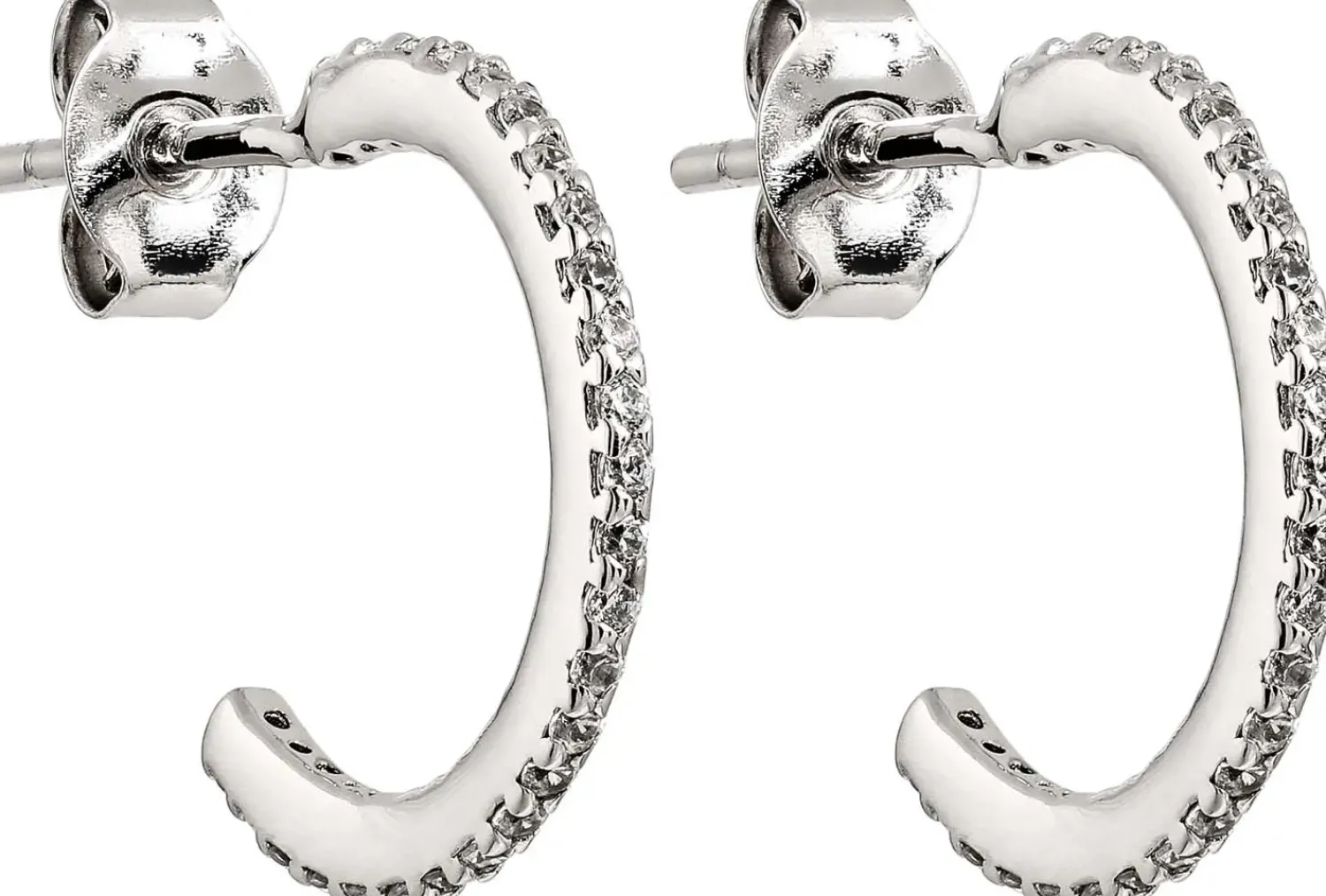 Bijou Brigitte Silver Crystals|Creolen>Creolen - Slim Silver silber