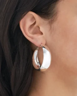 Bijou Brigitte Creolen|Chunky Hoops>Creolen - Smooth Silver silber