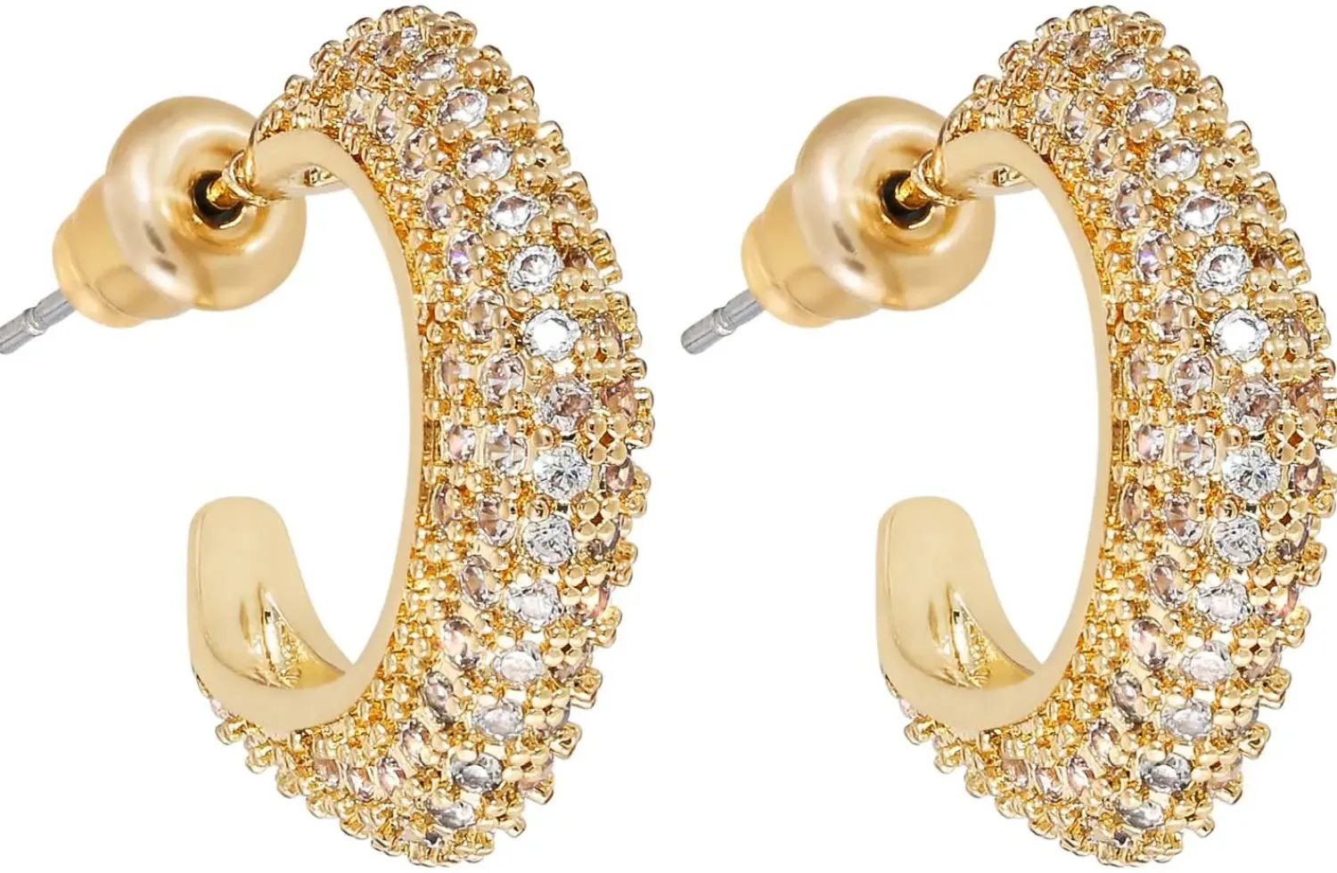 Bijou Brigitte Creolen|Ohrringe Gold>Creolen - Sparkling Curve gold