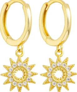 Bijou Brigitte Ohrringe Gold|Silver Crystals>Creolen - Sparkling Sun gold