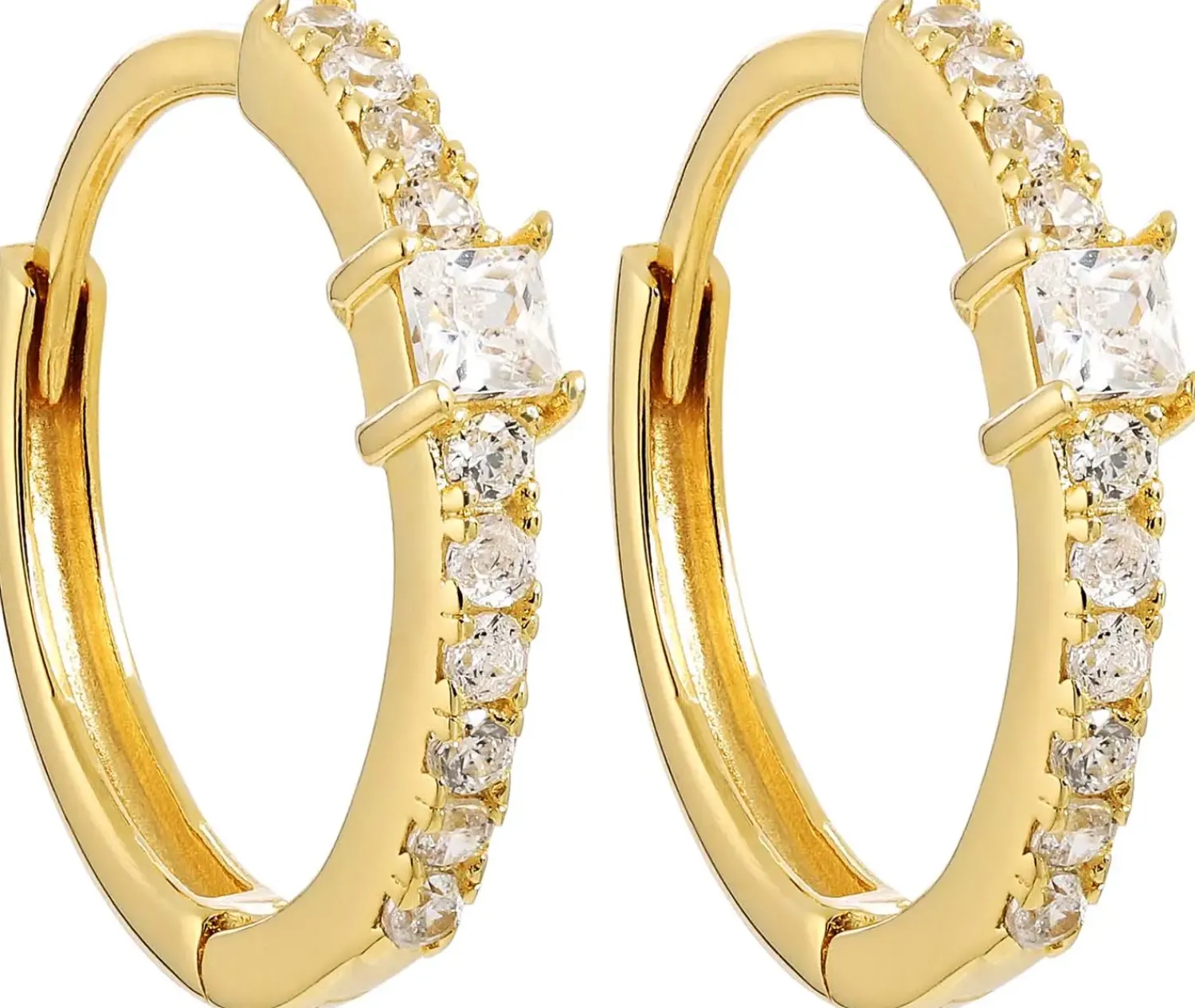Bijou Brigitte Silver Crystals|Creolen>Creolen - Timeless Catch gold
