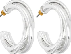 Bijou Brigitte Creolen|Chunky Hoops>Creolen - Twisted Silver silber