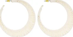 Bijou Brigitte Creolen|Boho-Schmuck>Creolen - White Raffia weiß