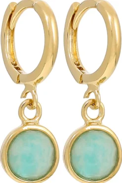 Bijou Brigitte Ohrringe Gold|Creolen>Creolen - Wonderful Amazonite gold, grün