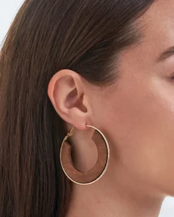 Bijou Brigitte Creolen|Boho-Schmuck>Creolen - Wood braun
