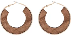 Bijou Brigitte Creolen|Boho-Schmuck>Creolen - Wood braun