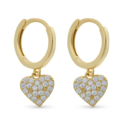 Bijou Brigitte Ohrringe Gold|Silver Crystals>Creolen - Zirconia Heart gold