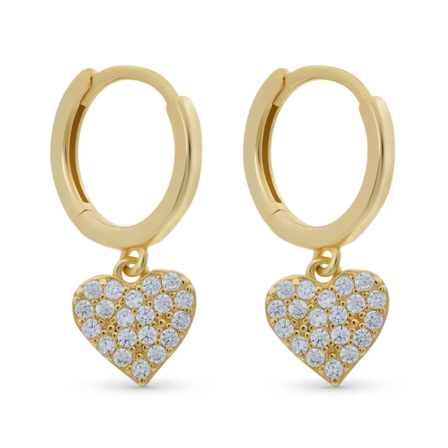 Bijou Brigitte Ohrringe Gold|Silver Crystals>Creolen - Zirconia Heart gold