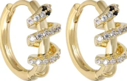 Bijou Brigitte Creolen|Ohrringe Gold>Creolen - Zirconia Twirl gold