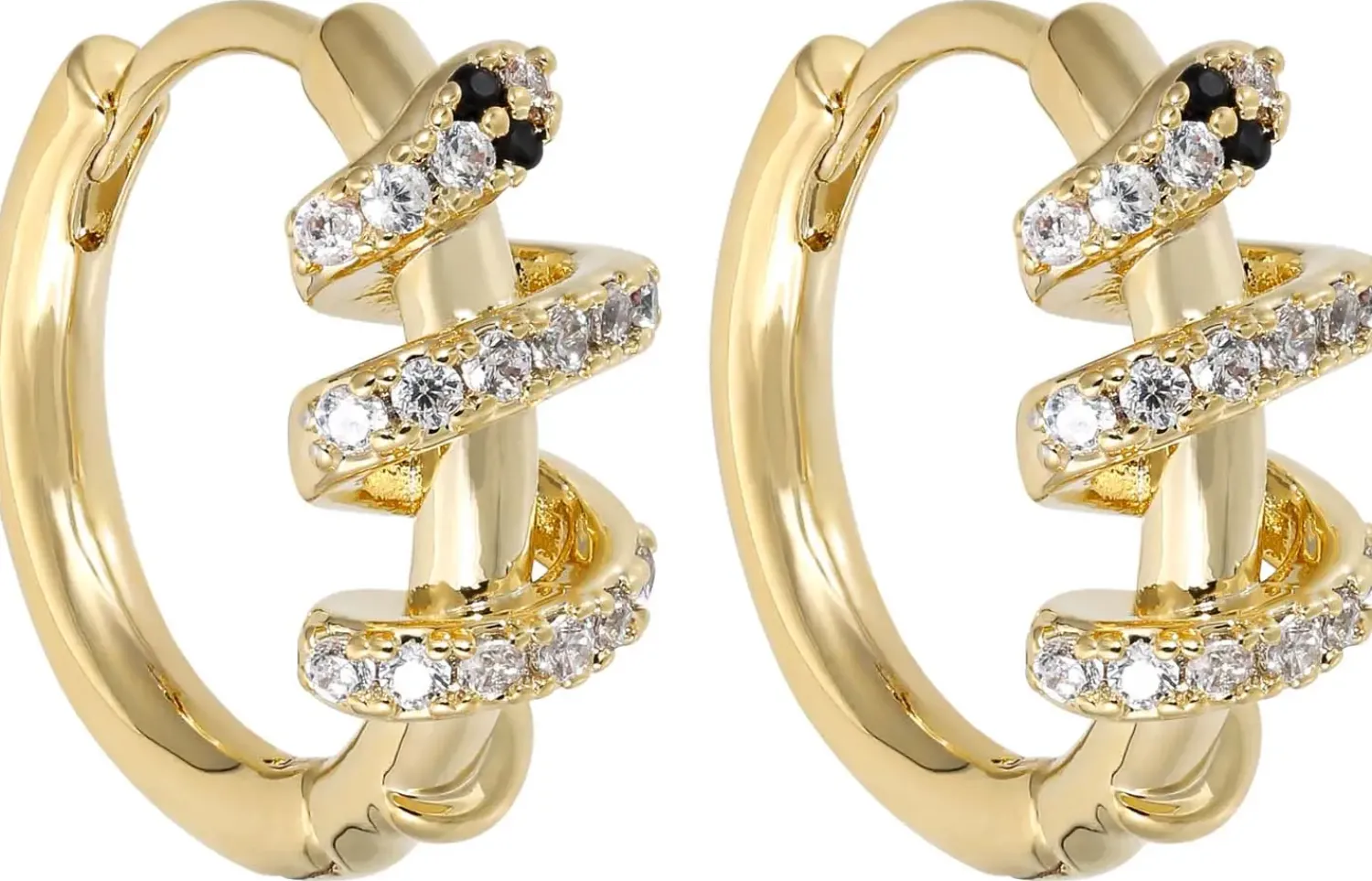 Bijou Brigitte Creolen|Ohrringe Gold>Creolen - Zirconia Twirl gold